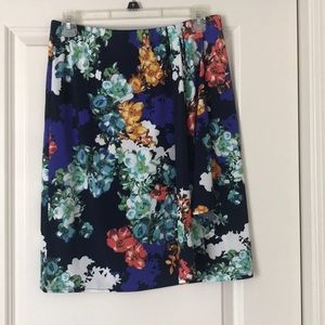 Floral knee length skirt